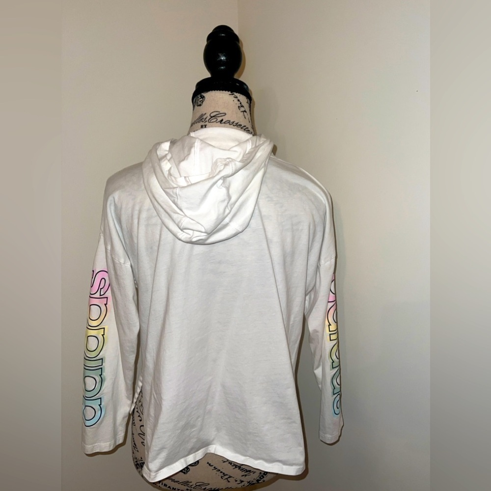 Adidas Girls' Hooded Long Sleeved T-shirt, Large - Picture 5 of 7